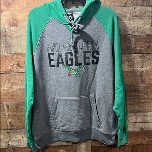 47 Brand Philadelphia Eagles Gray and Green hooded sweatshirt men's XL